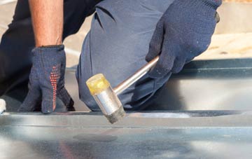 Poling metal flat roofing repairs